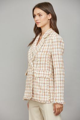 Fray Detail Tweed Blazer