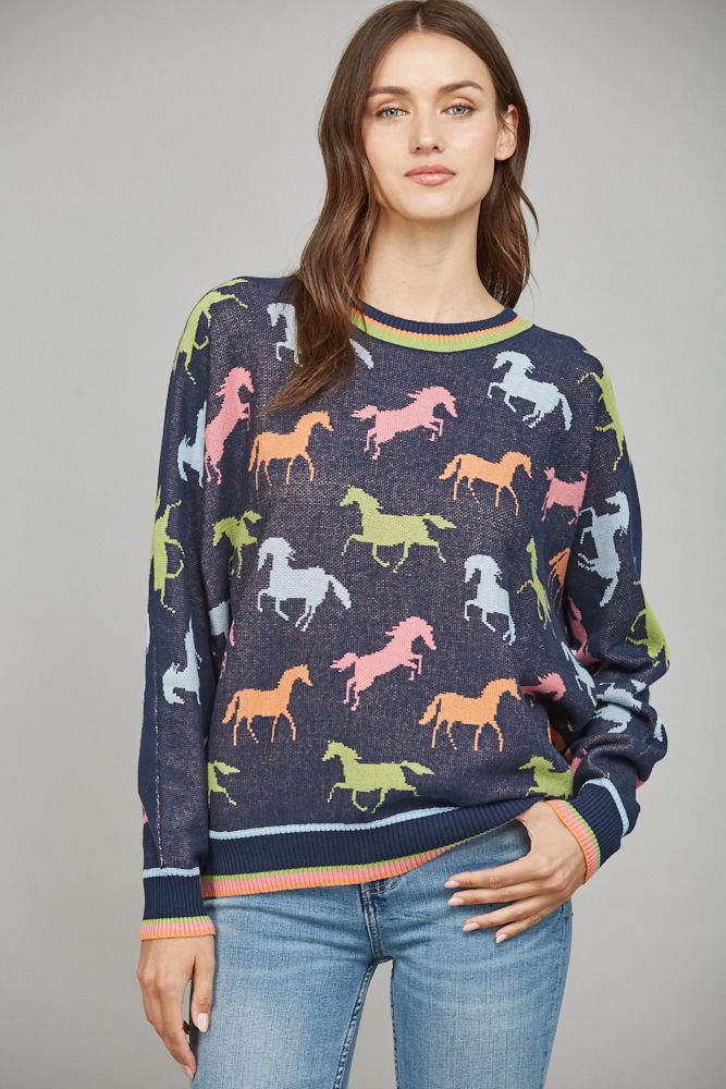 Horse Patterned Sweater