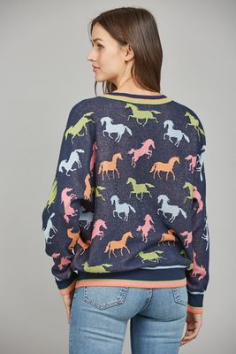 Horse Patterned Sweater