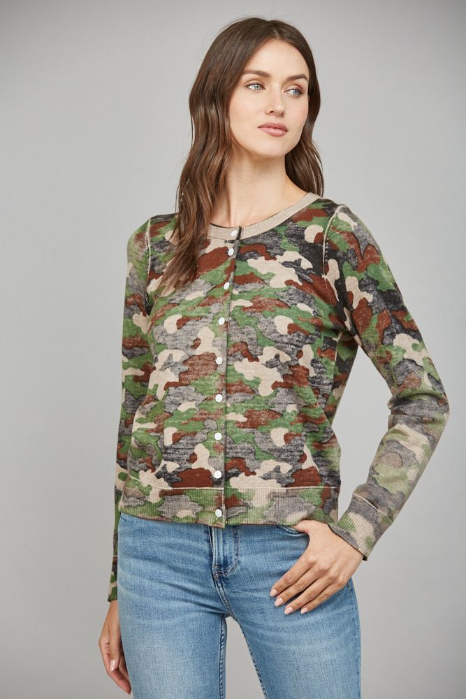 Camo Print Cardigan