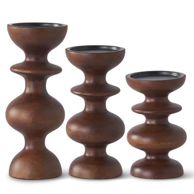 Mango Wood Candleholders