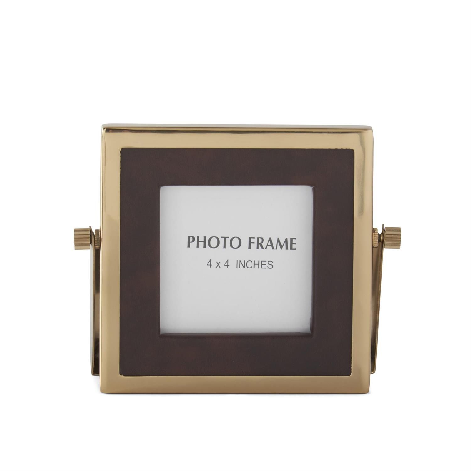 4x4 Leather &amp; Gold Frame