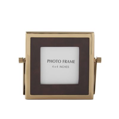 4x4 Leather &amp; Gold Frame