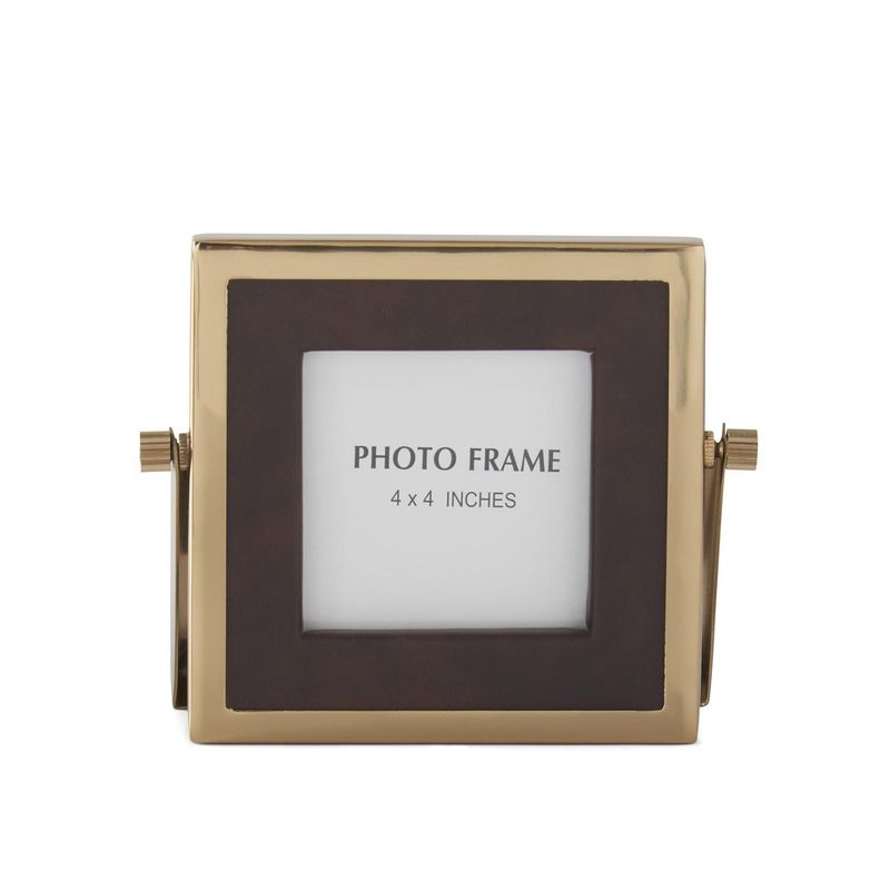 4x4 Leather &amp; Gold Frame