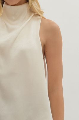 Satin Mock Neck Top