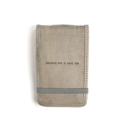 Mini Reasons Why I Love You Leather Journal in Sage
