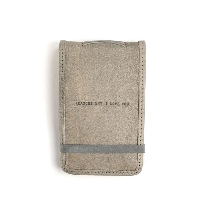 Mini Reasons Why I Love You Leather Journal in Sage