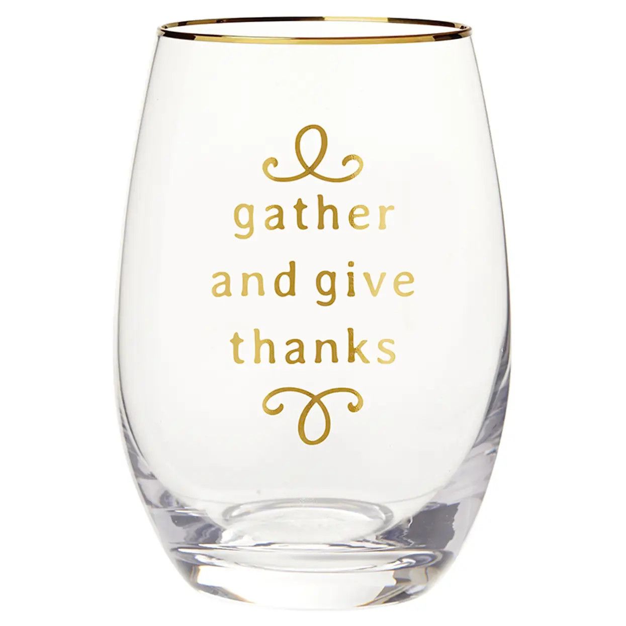 Wine Glass - Gather &amp; Give Thanks