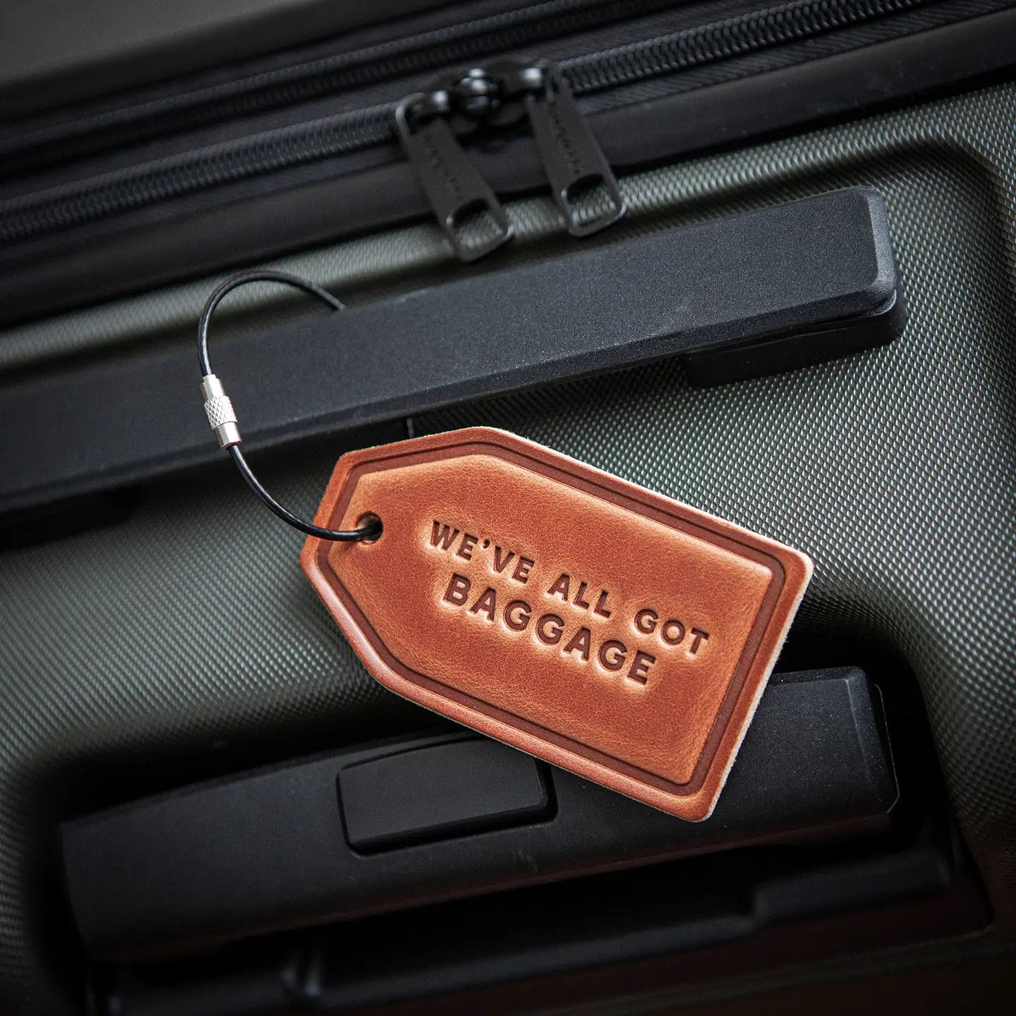 We&#39;ve All Got Baggage Leather Luggage Tag