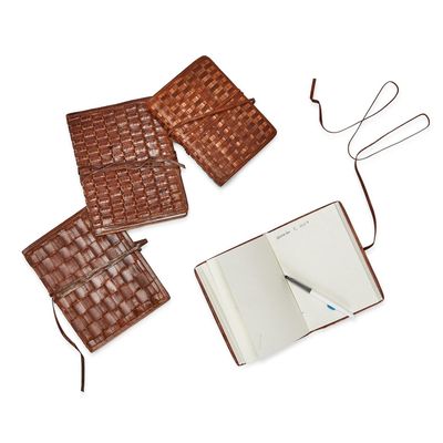 Chestnut Woven Leather Journals