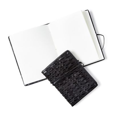 Black Woven Leather Journal
