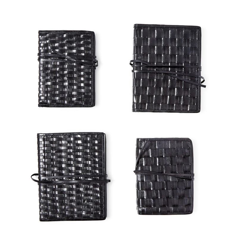 Black Woven Leather Journal