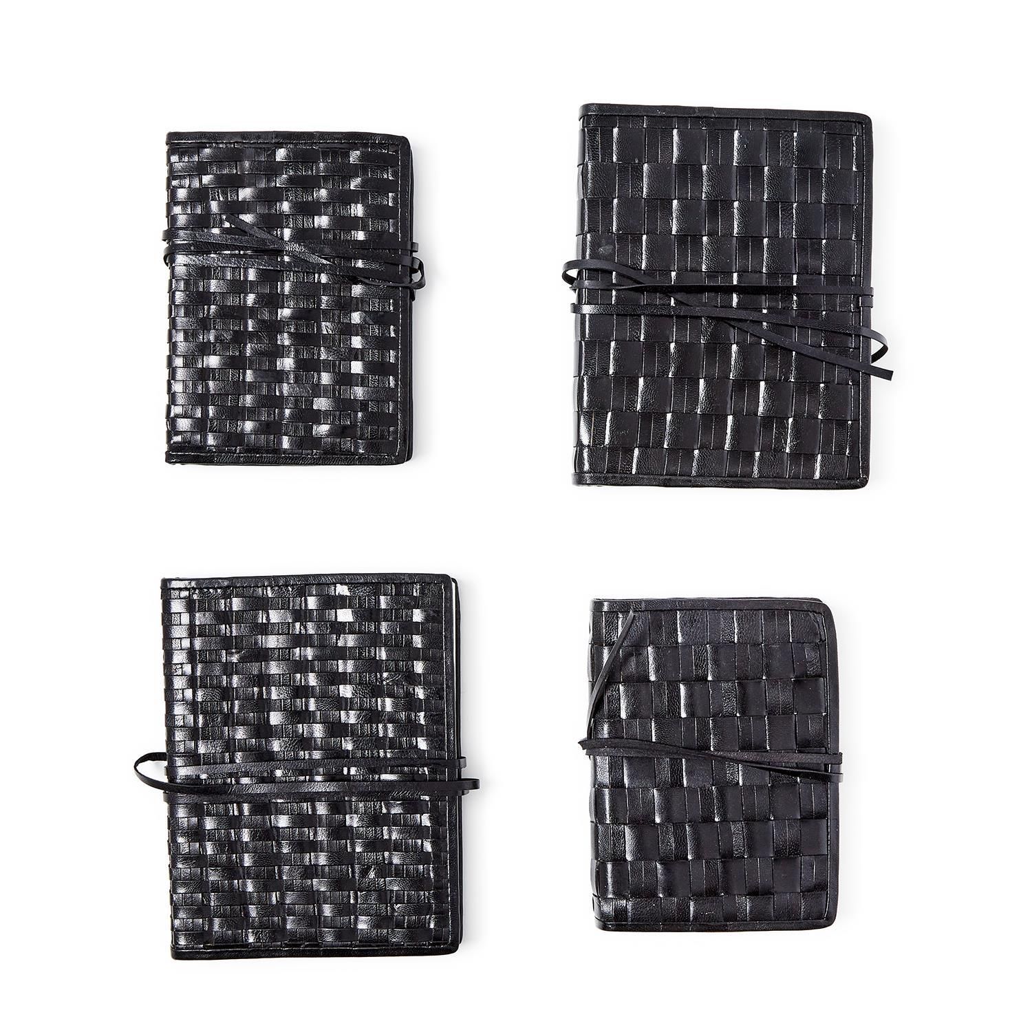 Black Woven Leather Journal