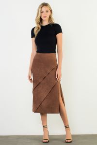 Suede Midi Skirt