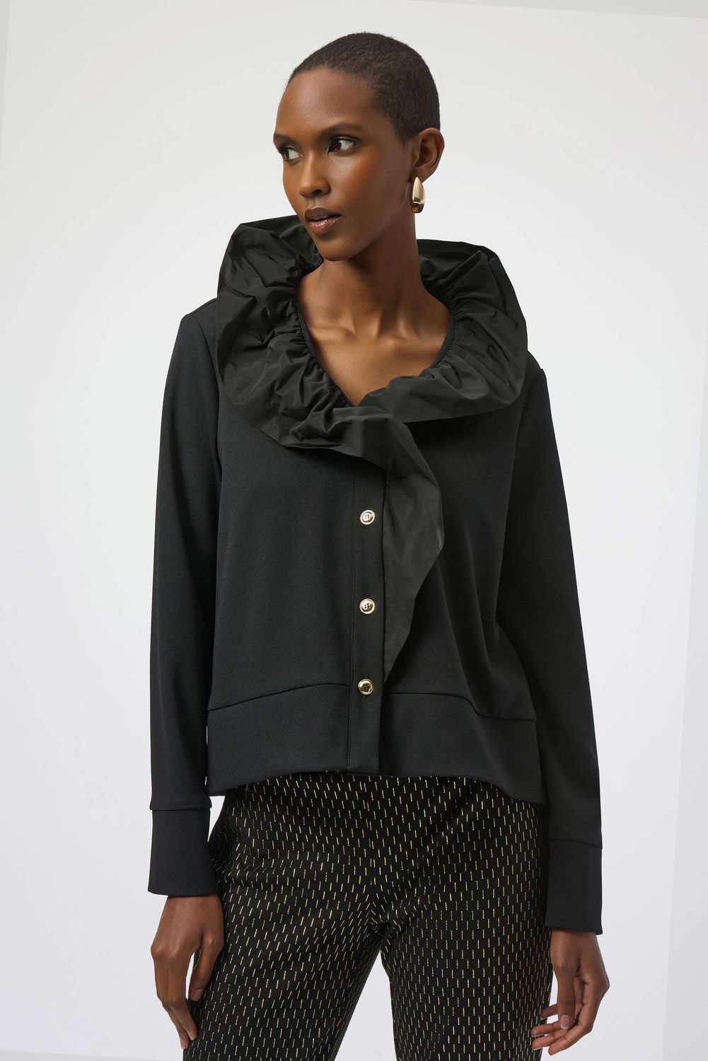 Scuba Crêpe &amp; Memory Straight-Fit Jacket