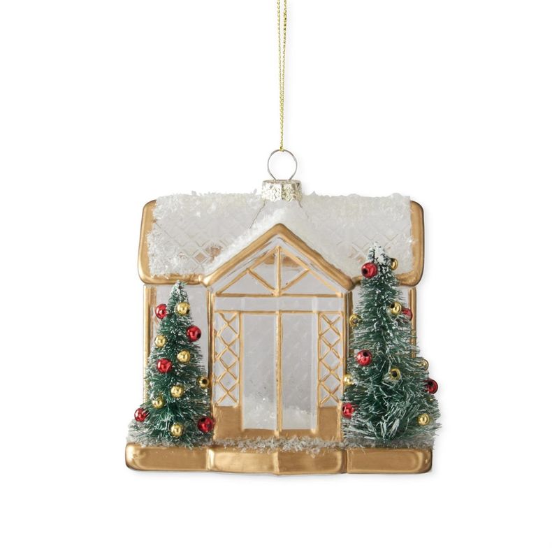 4.25&quot; Glass Greenhouse Ornament