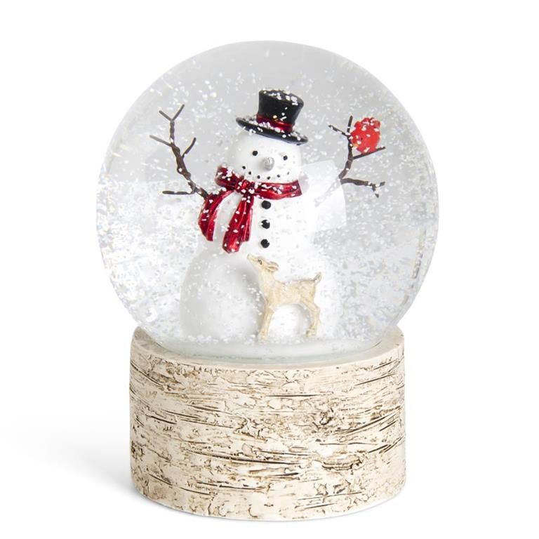6.25&quot; Snowman &amp; Fawn Snow Globe