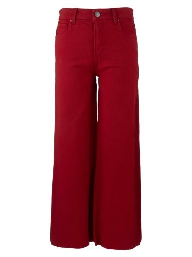Meg HR Wide Leg Raw Hem, Color: Ruby Red, Size: 0