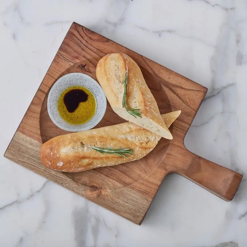 French Square Cutting Board + Bowl Combo w/Handle-Small