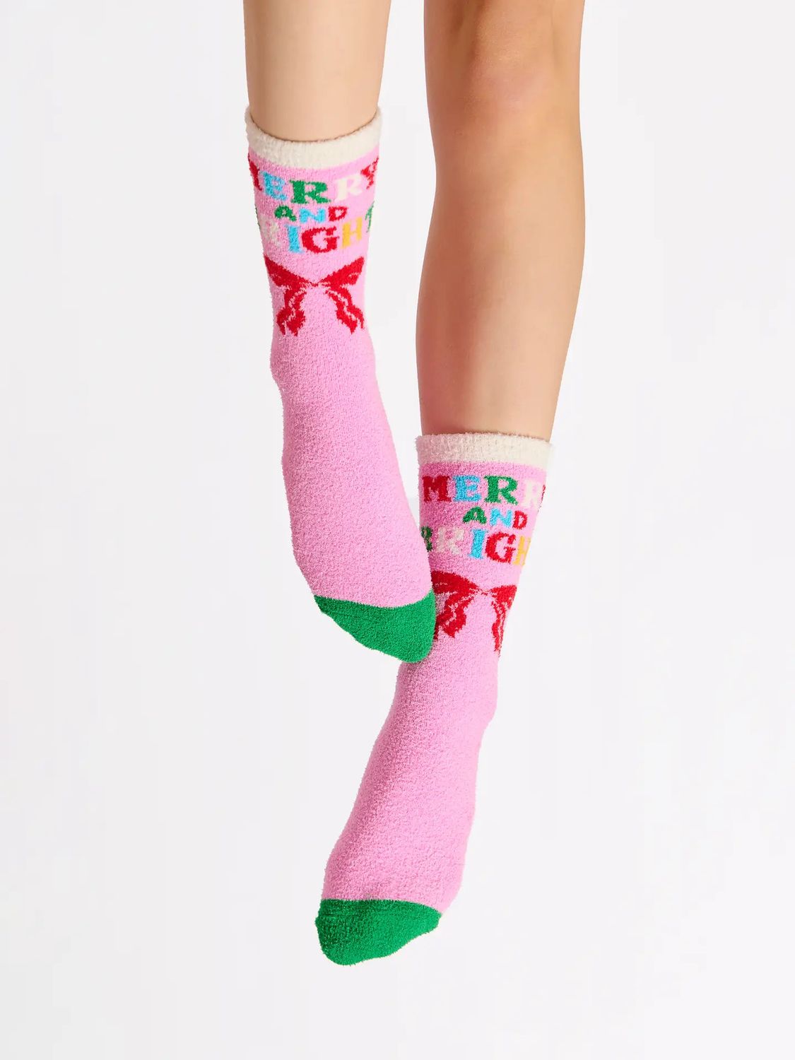 Merry &amp; Bright Socks-Pink