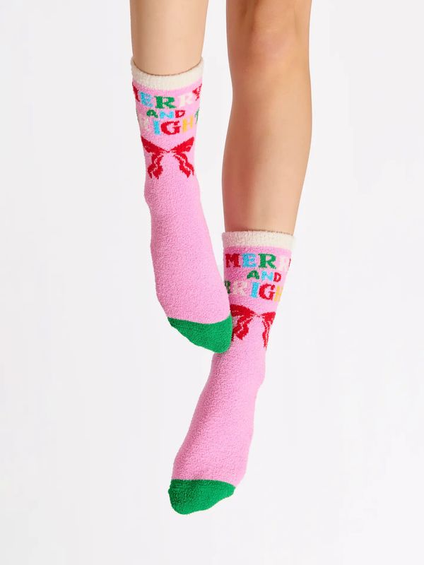 Merry &amp; Bright Socks-Pink