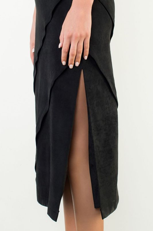 Suede Midi Skirt
