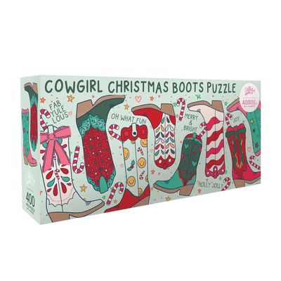 Christmas Western Cowgirl Boots Puzzle