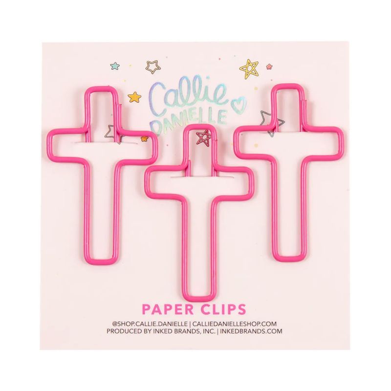 Pink Cross Paperclips