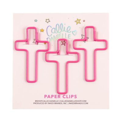 Pink Cross Paperclips