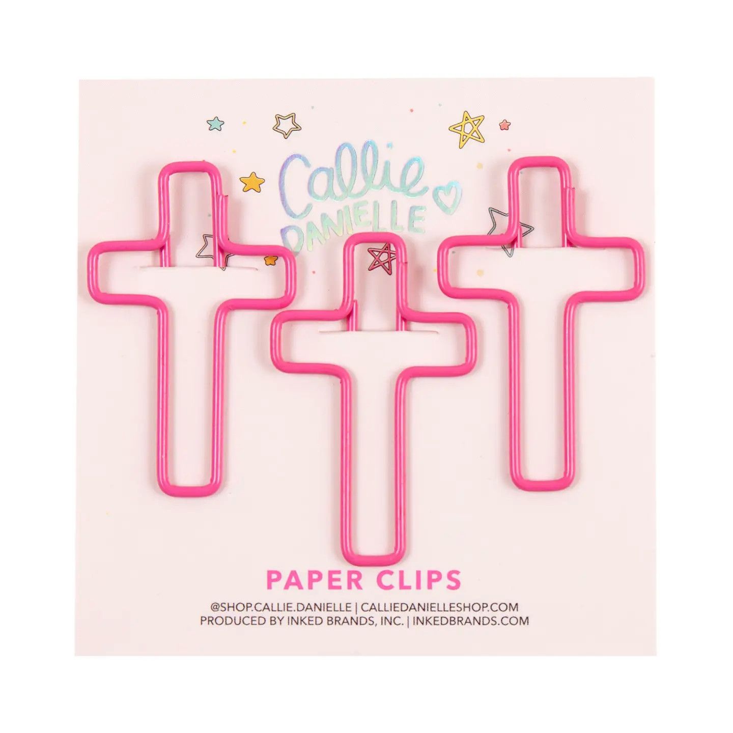 Pink Cross Paperclips