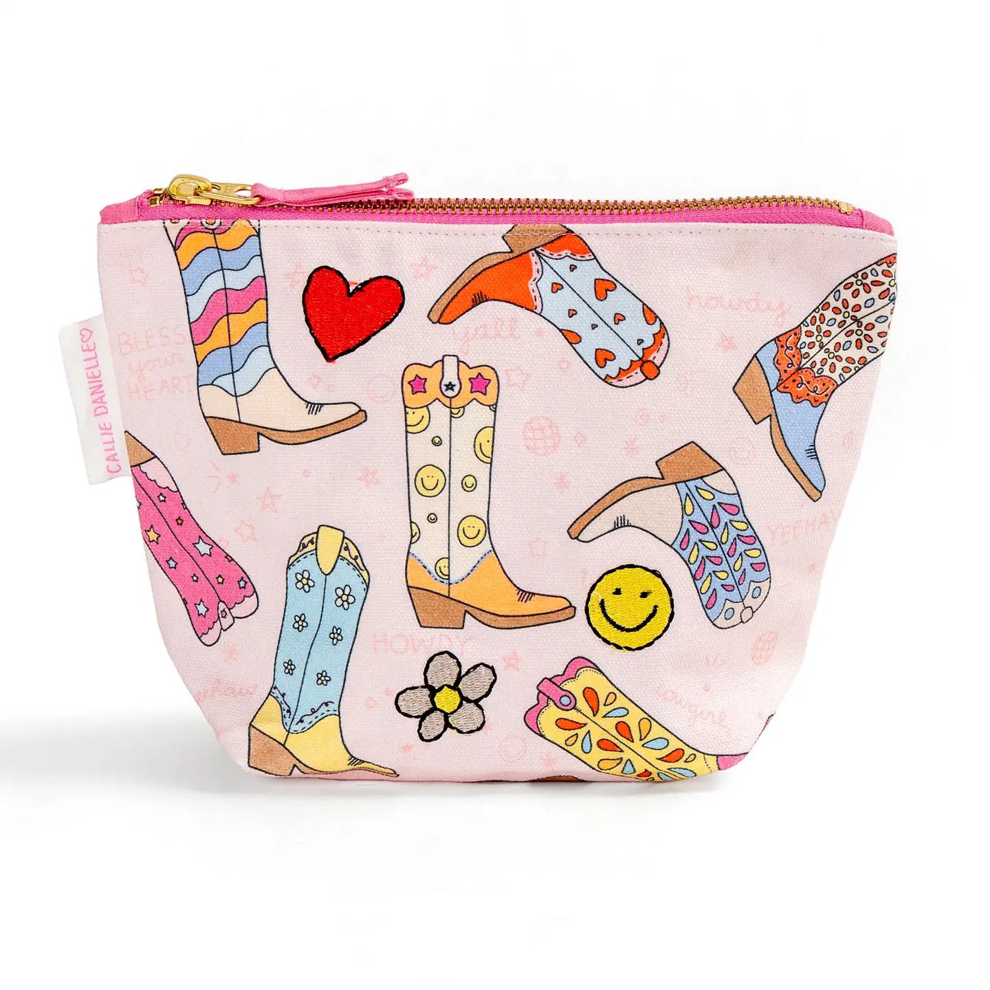 Western Cowgirl Boots Canvas Pouch
