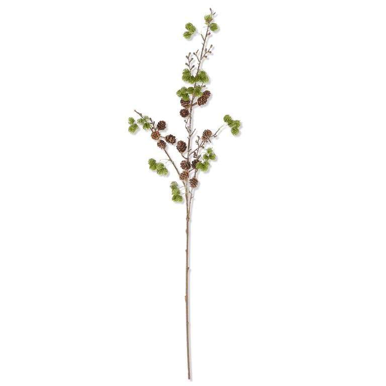 39&quot; Glittered Larch Pine Stem w/Mini Pinecones
