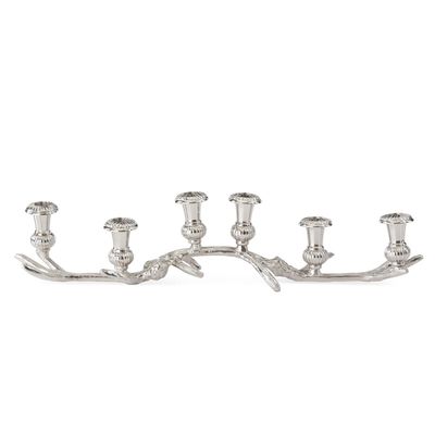 24.5&quot; Silver Antler 6 Taper Candleholder