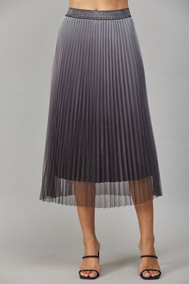 Grey Ombre Pleated Skirt