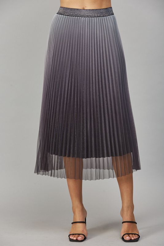 Grey Ombre Pleated Skirt