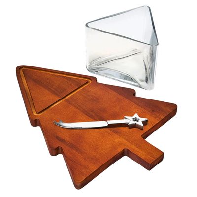 Christmas Tree Board & Cloche w/Knife Christmas Tree Board & Cloche w/Knife