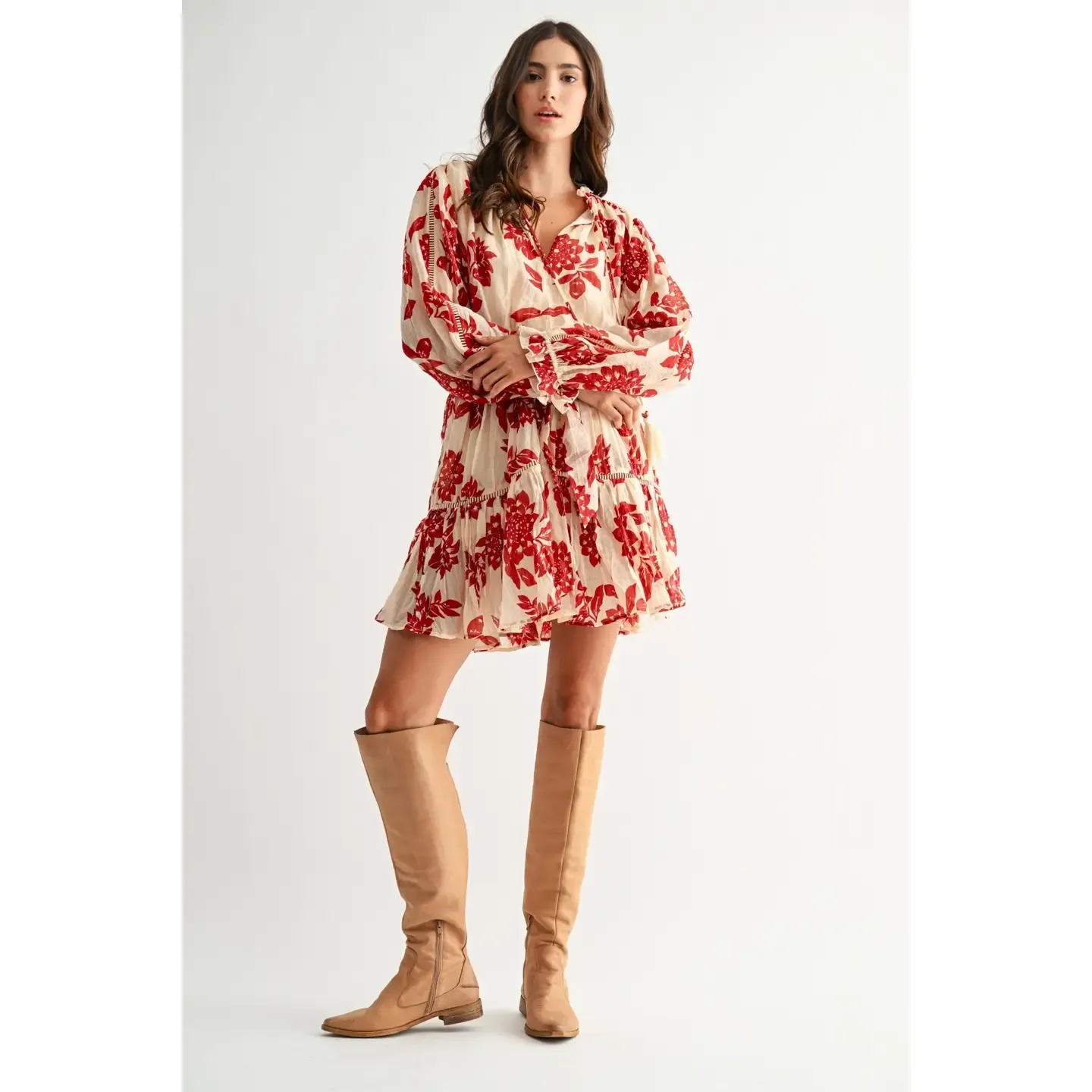 Red Floral Print Dress