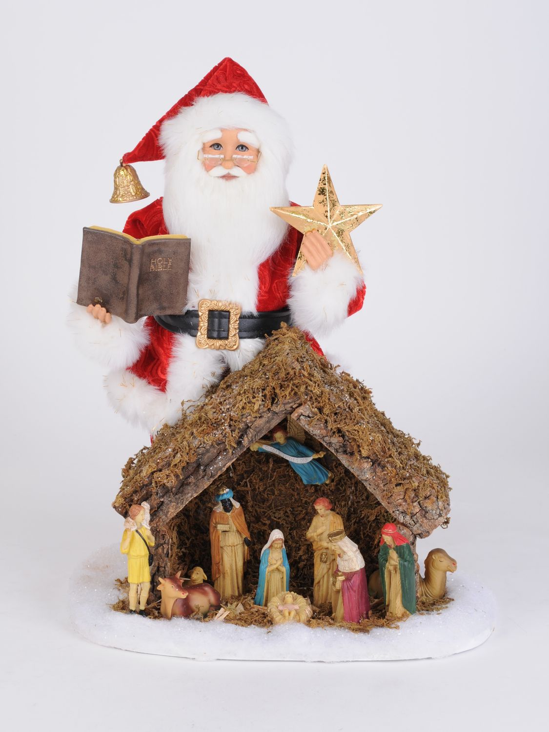 Lighted Nativity Santa