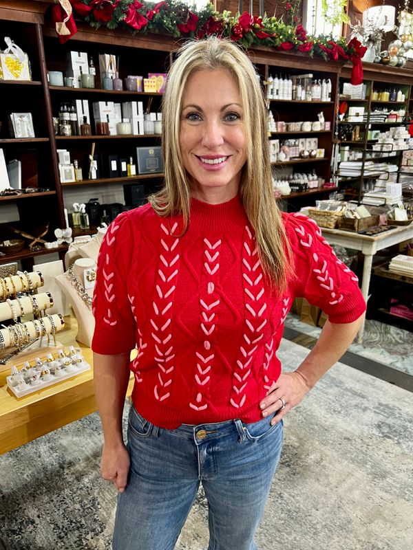 Red &amp; Pink Sweater Top