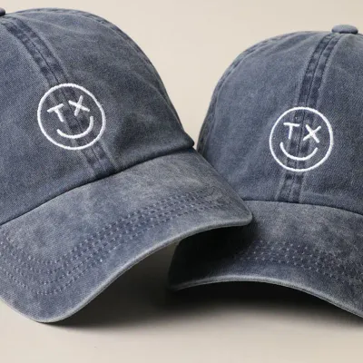 Texas Smiley Face Embroidery Baseball Cap