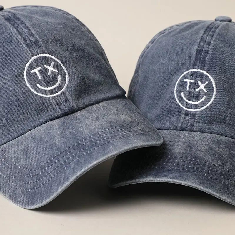 Texas Smiley Face Embroidery Baseball Cap