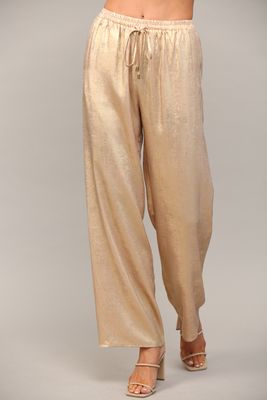 Metallic Wide Leg Pant