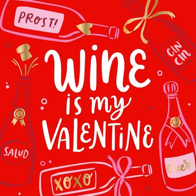 Wine is My Valentine-Cocktail Napkins