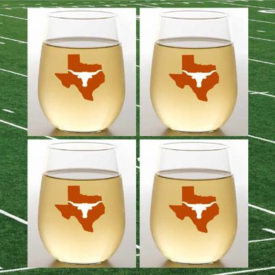 Unbreakable Stemless Wine Glasses 2pk Longhorns