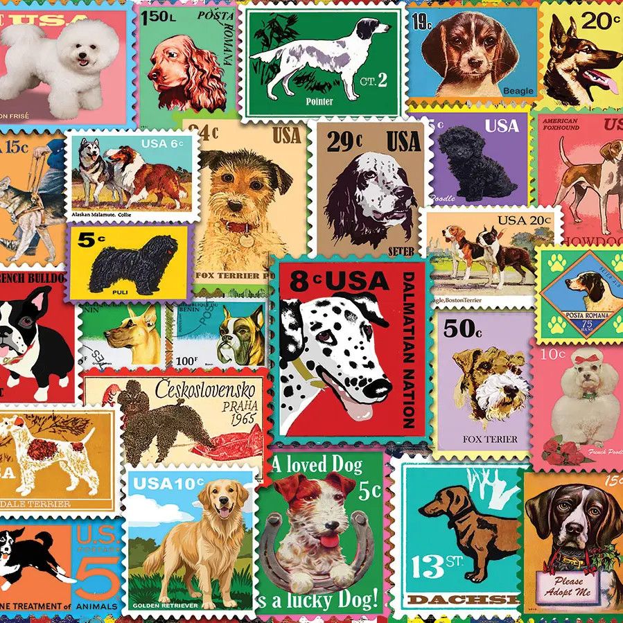 Dog Stamps - 500 Piece Puzzle