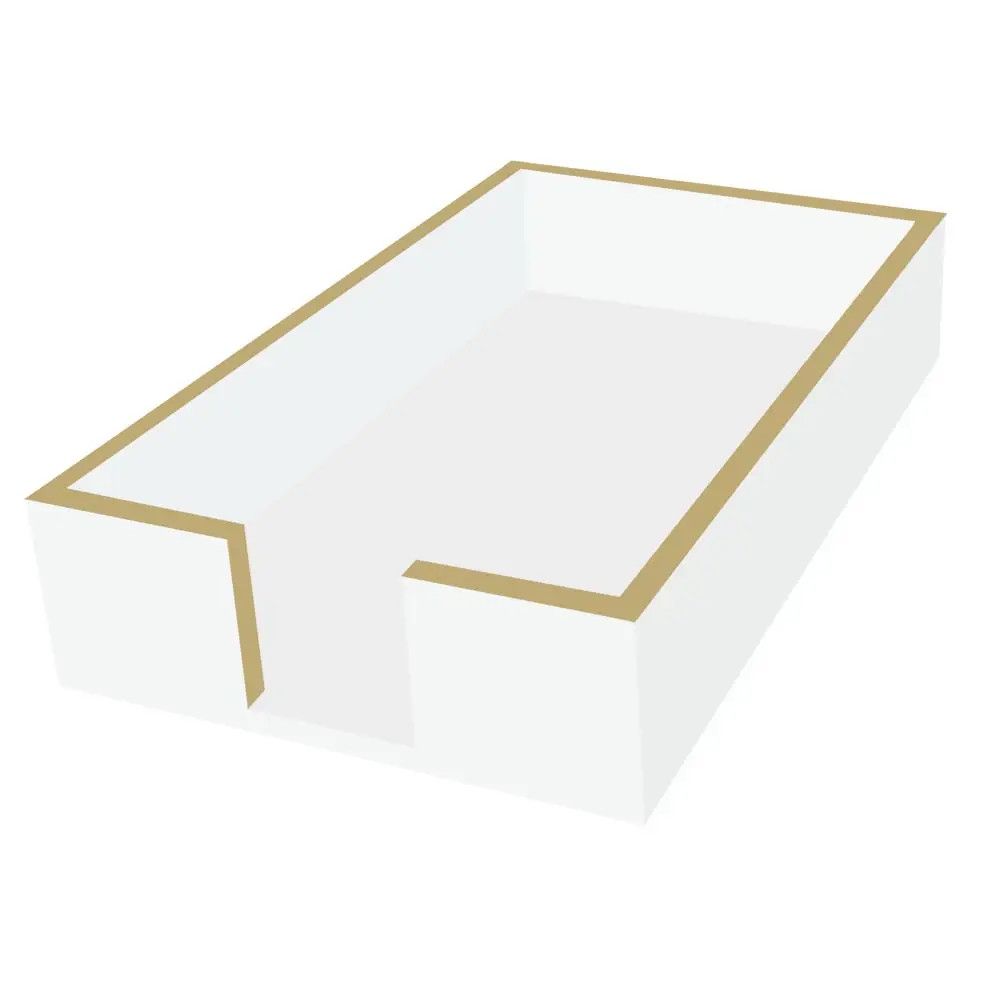 White w/Gold Guest Towel Caddy
