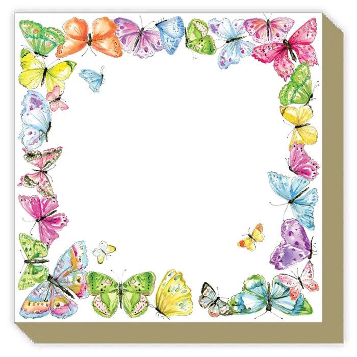 Handpainted Butterfly Border Notepad
