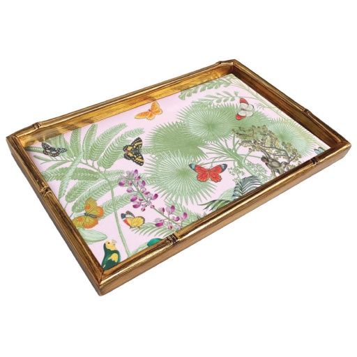 Paradise Garden Bamboo Lacquer Tray