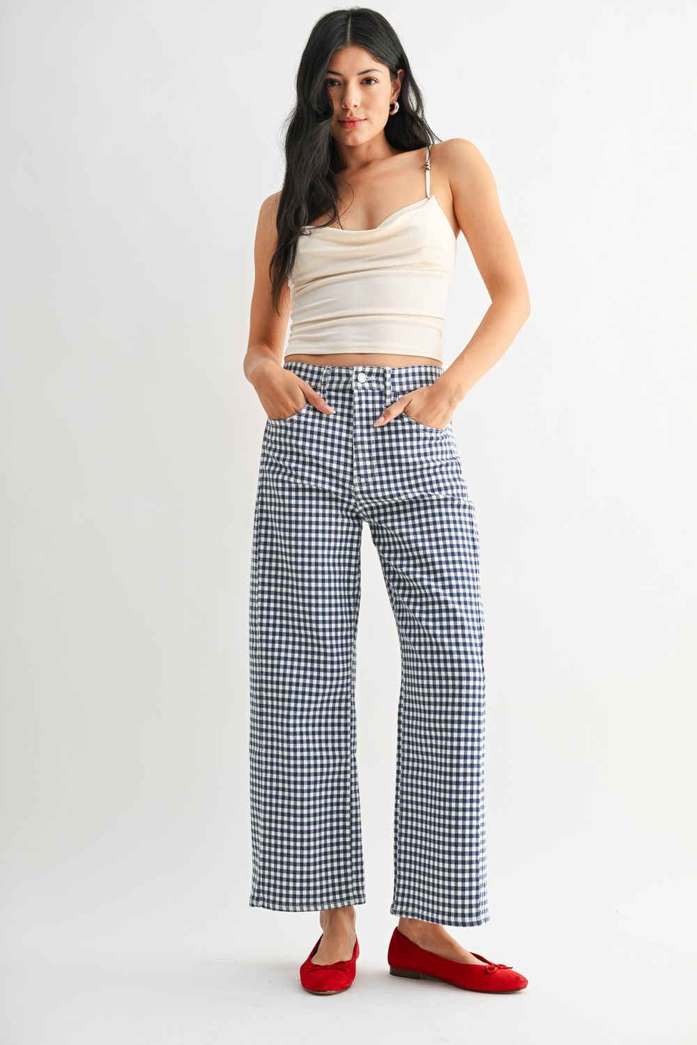 Navy Gingham Jean