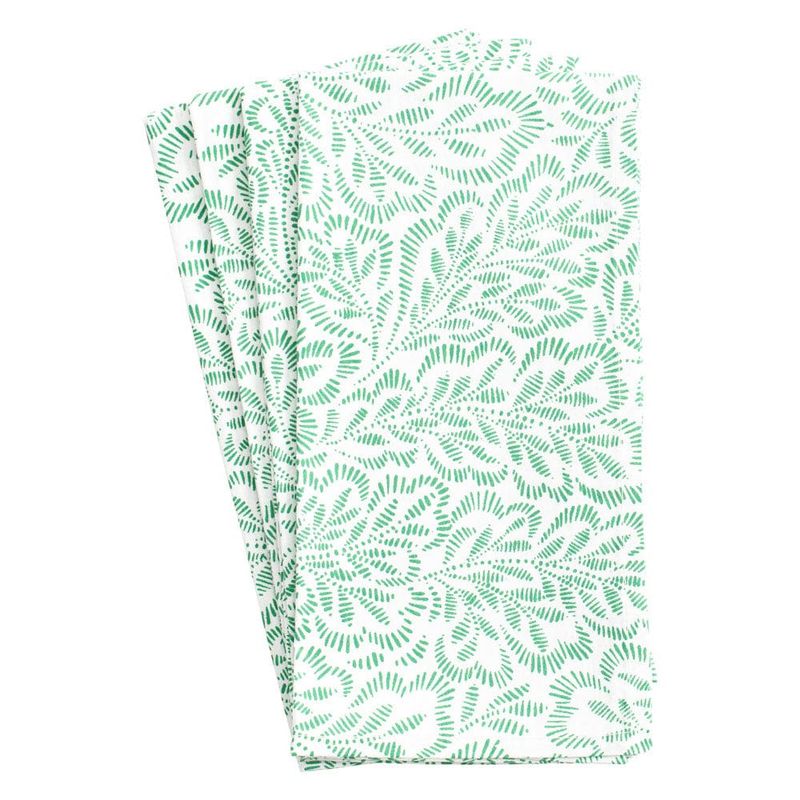 Block Print Leaves Cotton Napkins